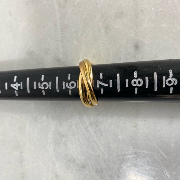 Gold Plated Triple Rolling Bands Ring - Picture 8 of 9